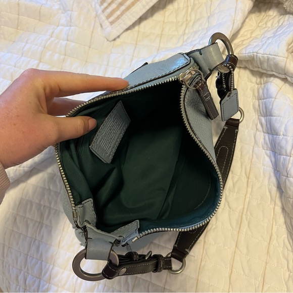 Coach Vintage y2k Chelsea 8E99 Powder Blue leather bag brown strap - Picture 6 of 15